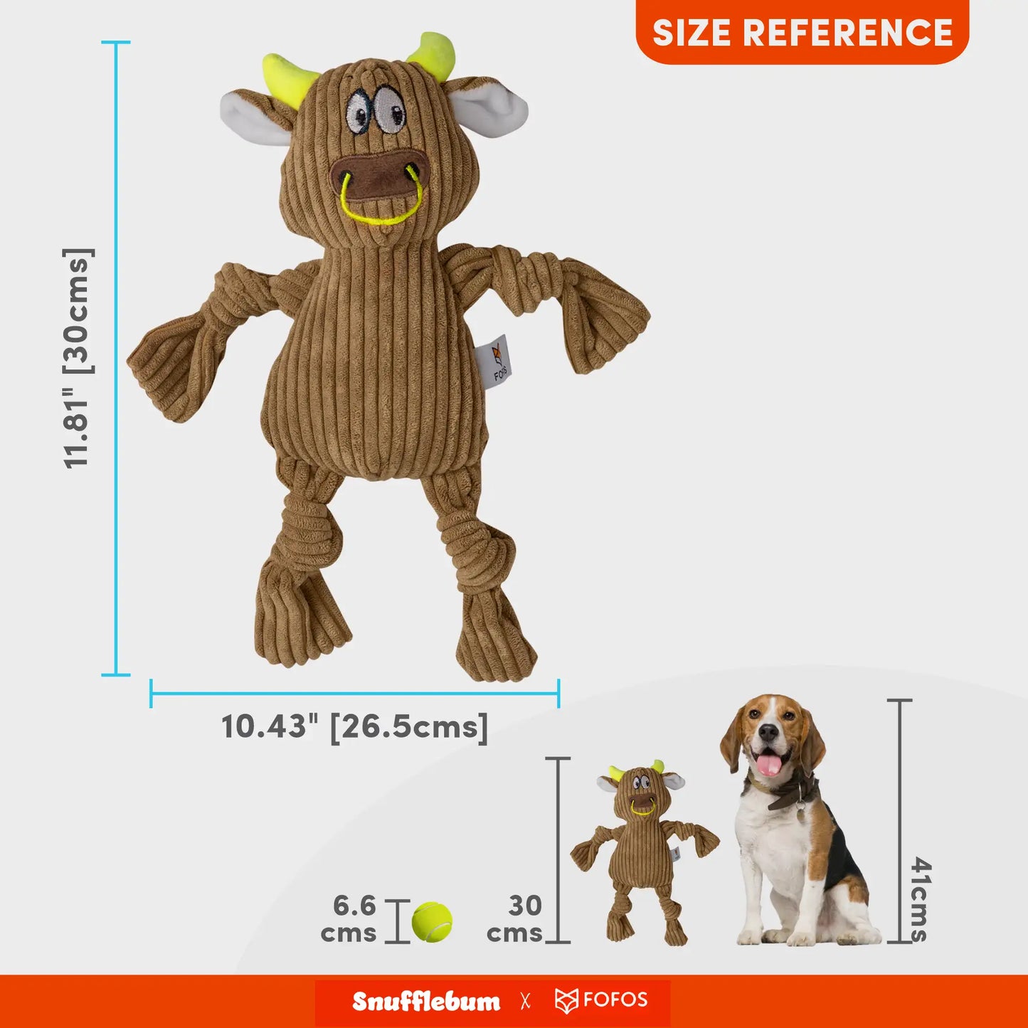 Snufflebum-fofos-fluffy-cow-brown-dog-toy