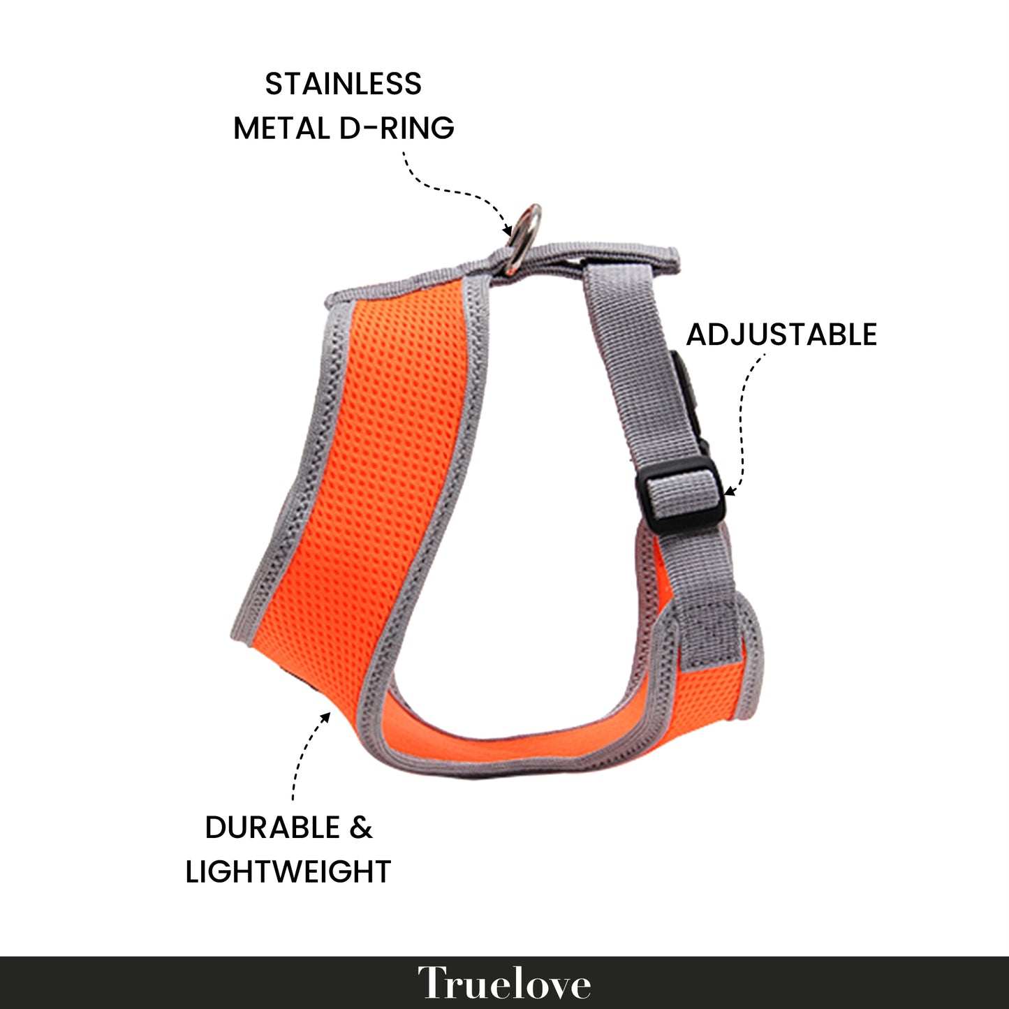 Truelove Harness for Cats & Dogs - Orange