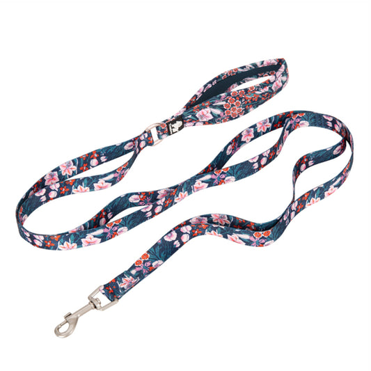 Truelove Multi-handle Dog Leash - Floral Navy Blazer