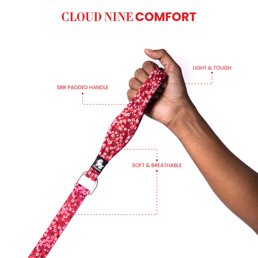 Truelove Multi-handle Dog Leash - Floral Poppy Red