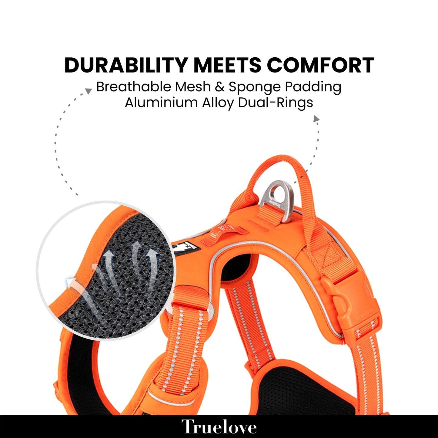 Truelove No-Pull Cordura Harness - Orange