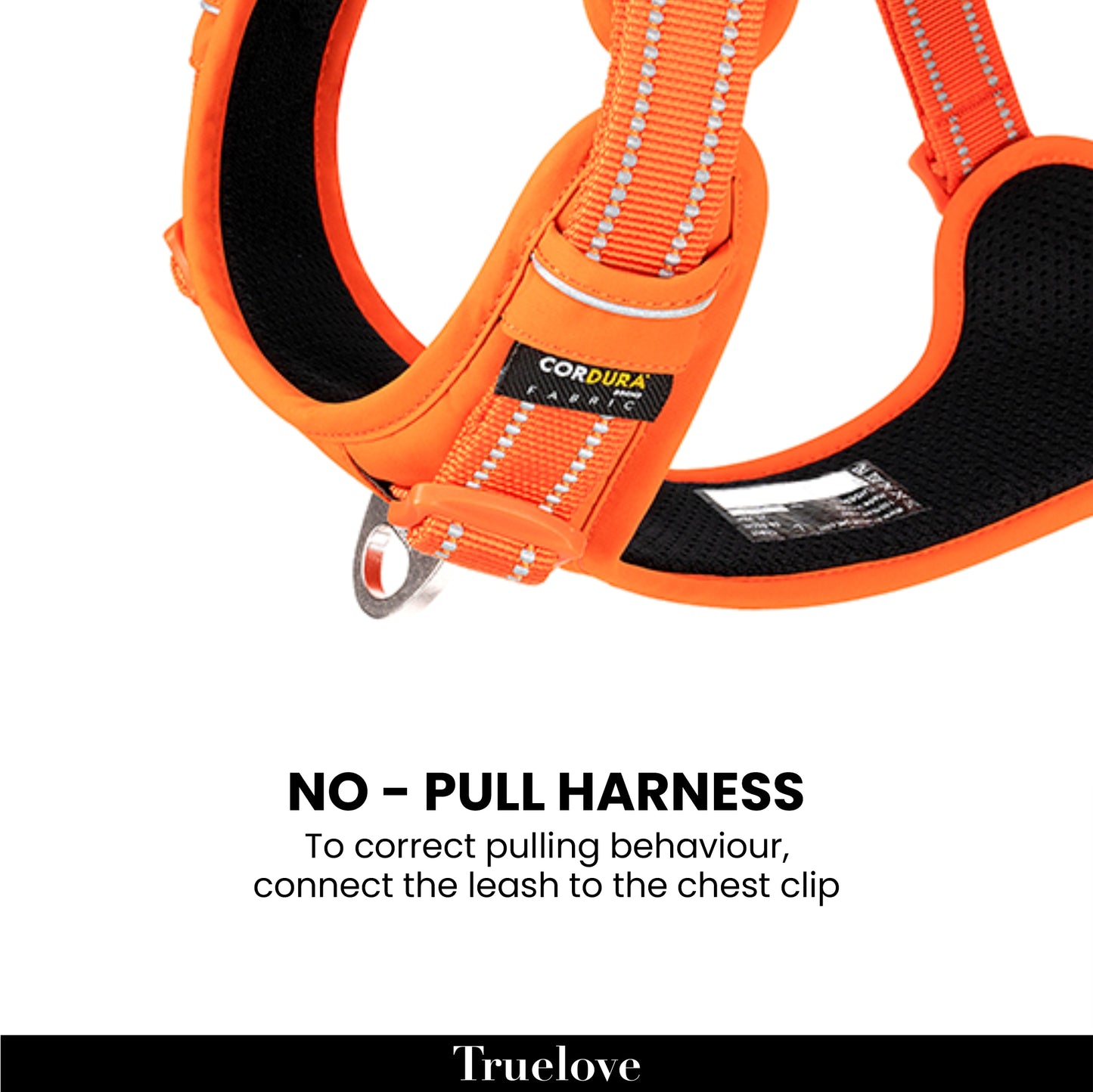 Truelove No-Pull Cordura Harness - Orange