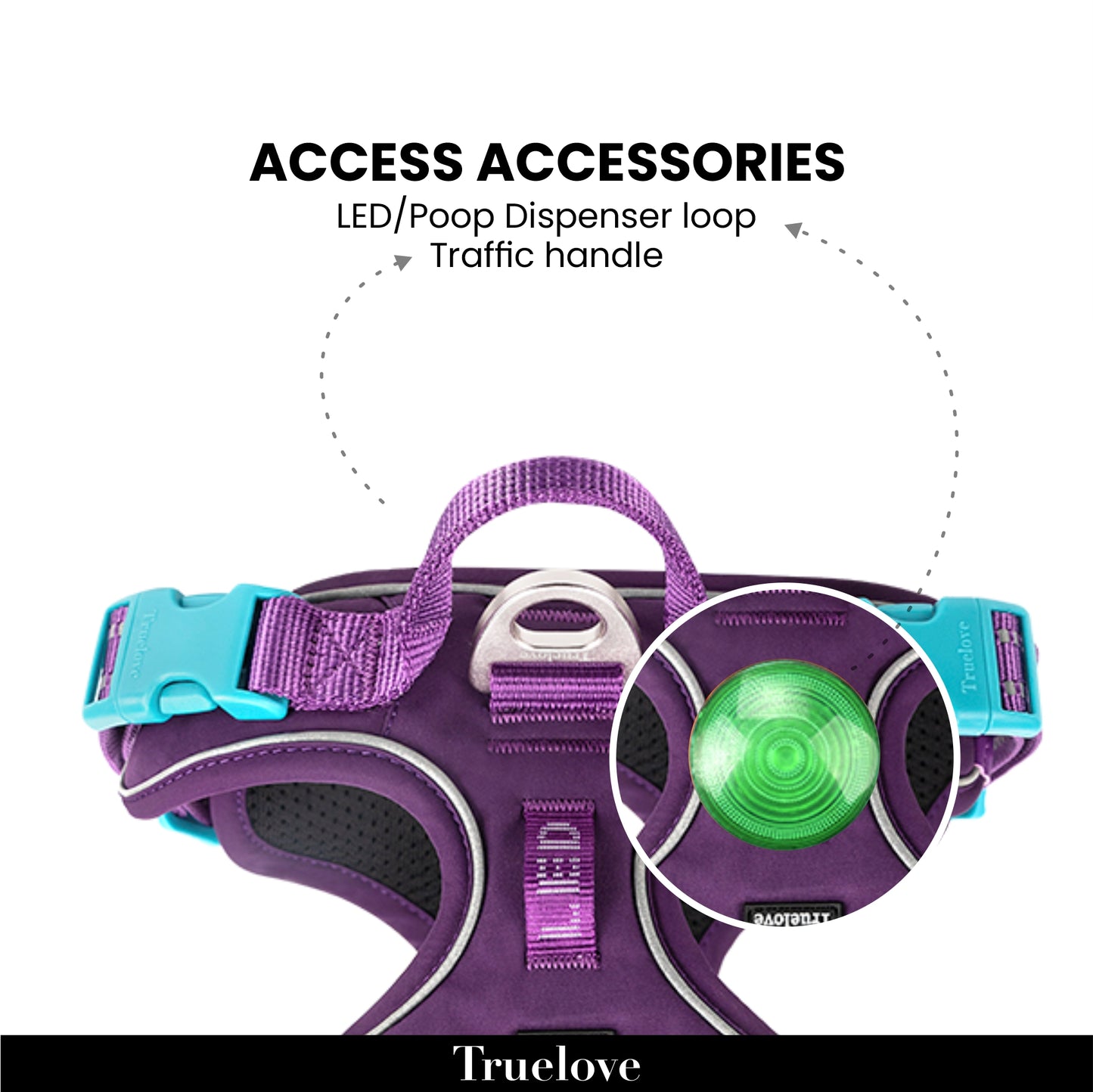 Truelove No-Pull Cordura Harness - Purple