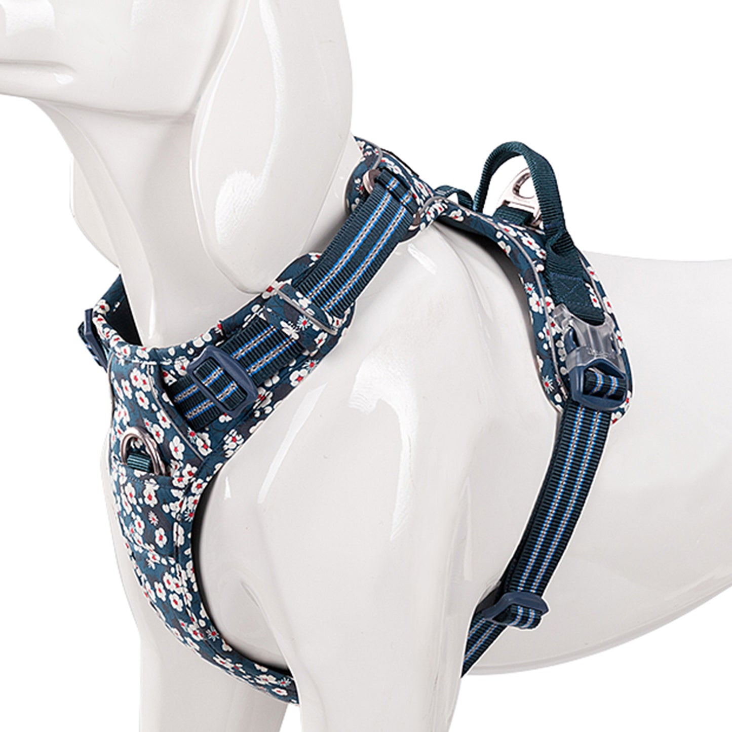 Truelove No-Pull Pet Harness - Floral Saxony Blue