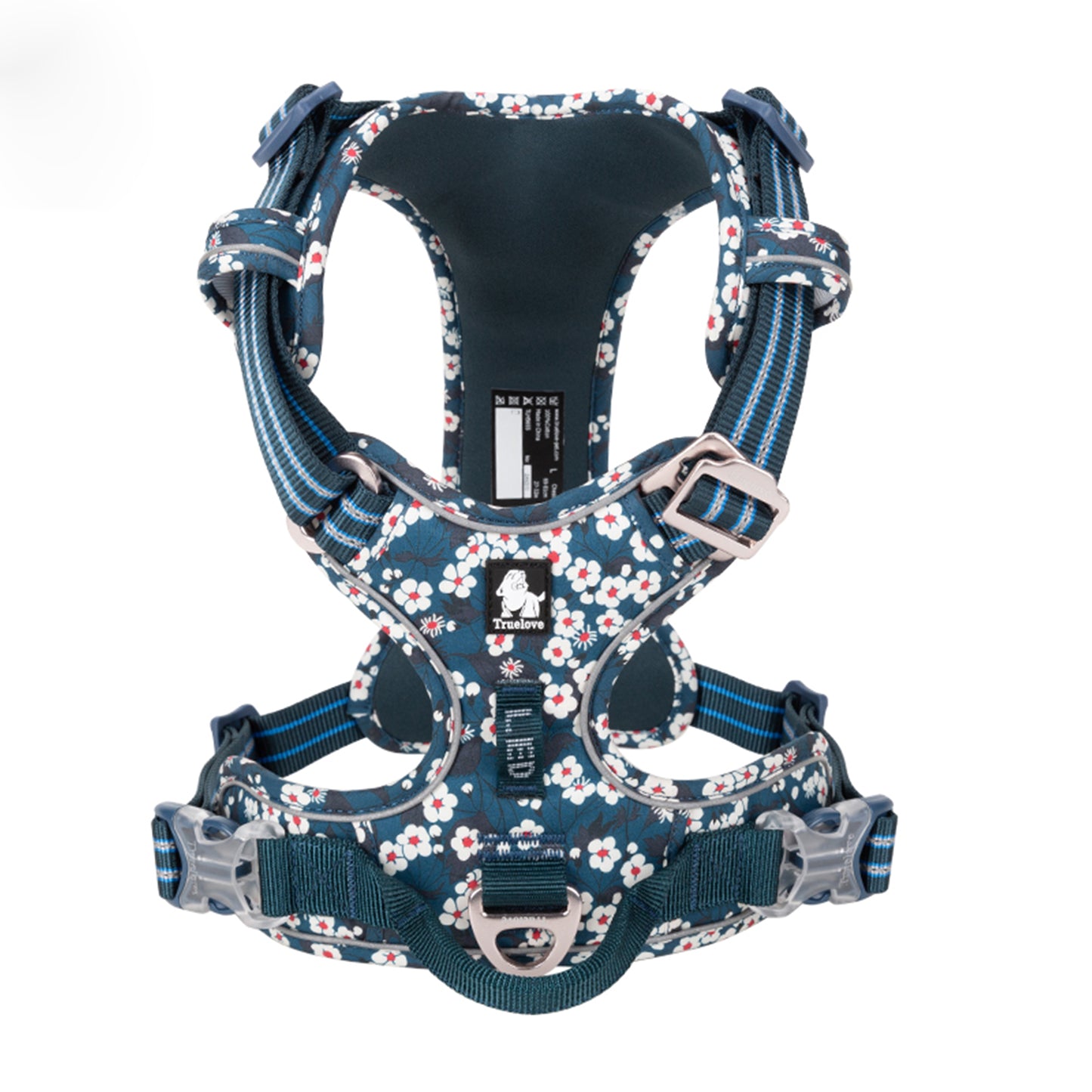 Truelove No-Pull Pet Harness - Floral Saxony Blue