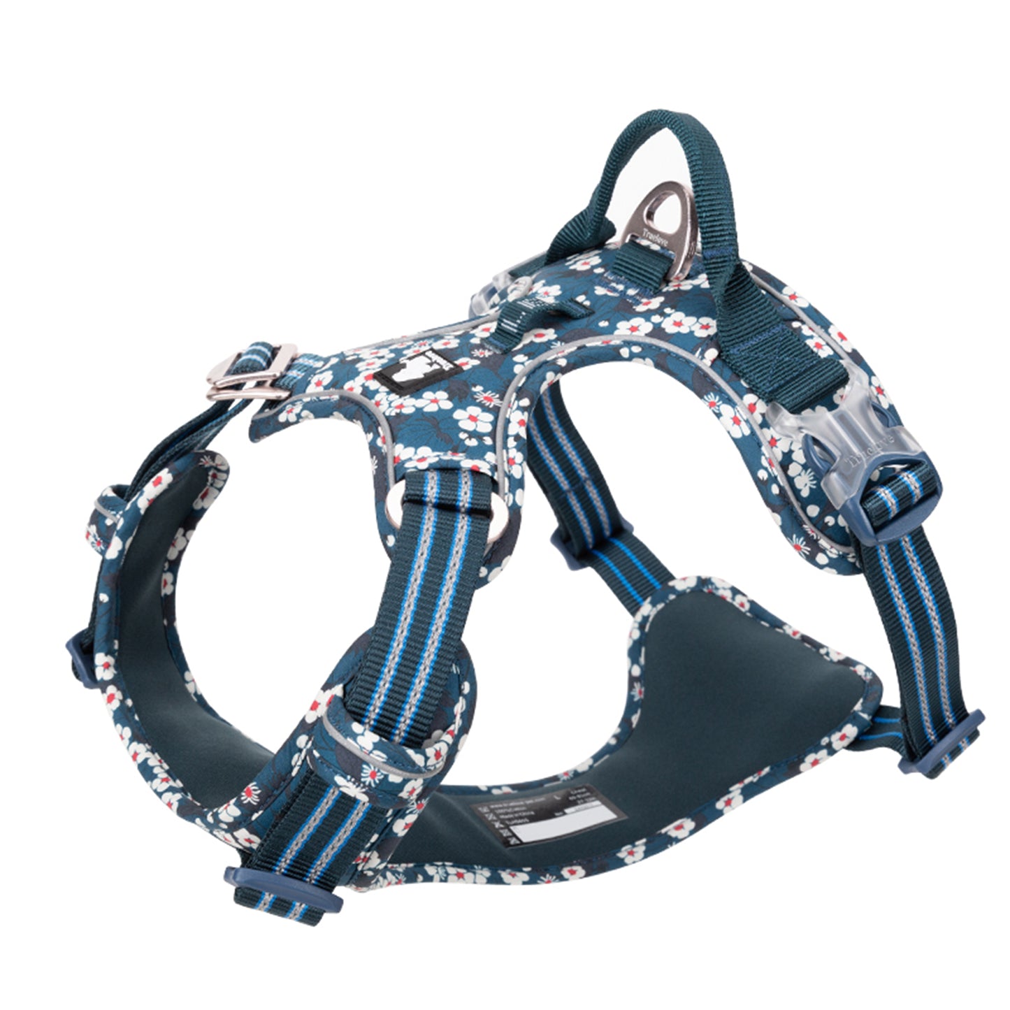 Truelove No-Pull Pet Harness - Floral Saxony Blue