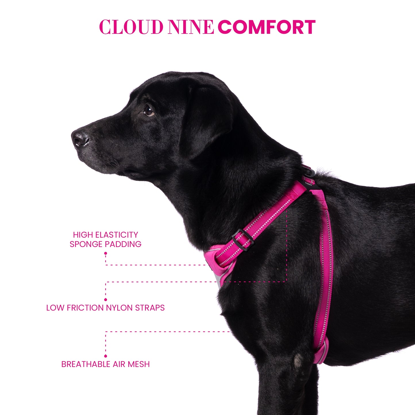 Truelove Step-in Reflective Harness - Fuchsia